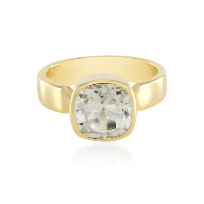 Green Amethyst Silver Ring