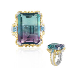 Bi Colour Fluorite Silver Ring (Gems en Vogue)