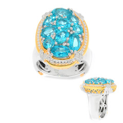 Paraiba Color Topaz Silver Ring (Gems en Vogue)