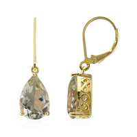 Green Amethyst Silver Earrings