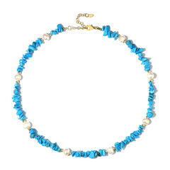 Blue Howlite Silver Necklace (Riya)