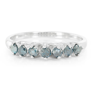 Fancy Diamond Silver Ring