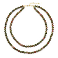 Unakite Silver Necklace