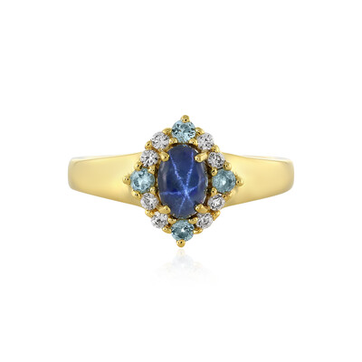 Blue Star Sapphire Silver Ring