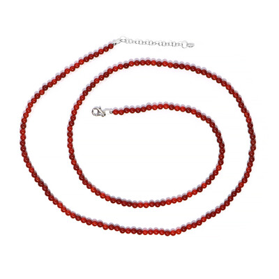 Red Onyx Silver Necklace