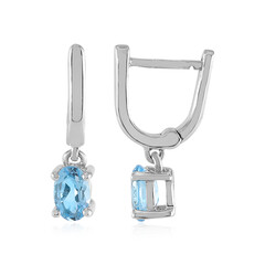 Swiss Blue Topaz Silver Earrings