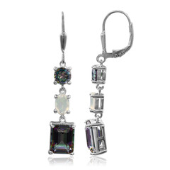 Green Mystic Quartz Silver Earrings