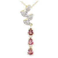 10K Unheated Padparadscha Sapphire Gold Necklace