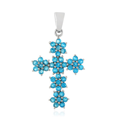 Neon Blue Apatite Silver Pendant