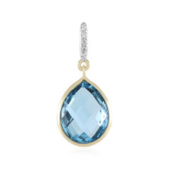 9K Swiss Blue Topaz Gold Pendant