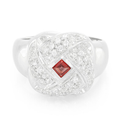 Sunset Ruby Silver Ring