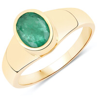 14K Zambian Emerald Gold Ring