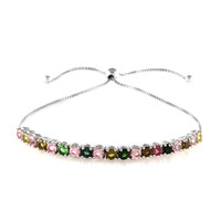 Fancy Tourmaline Silver Bracelet