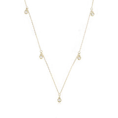 9K Flawless (G) Diamond Gold Necklace (de Melo)