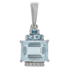Aquamarine Platinum Pendant