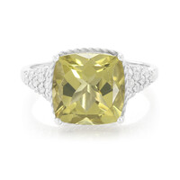 Olive Quartz Silver Ring