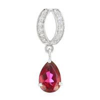Cherry Topaz Silver Pendant