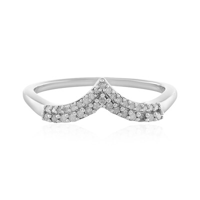 I2 (I) Diamond Silver Ring