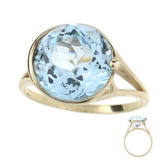 9K Sky Blue Topaz Gold Ring