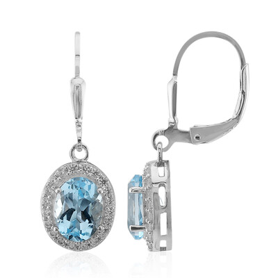 Sky Blue Topaz Silver Earrings