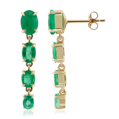 9K Zambian Emerald Gold Earrings