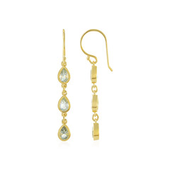 Green Amethyst Silver Earrings