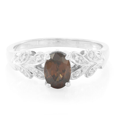 Chocolate Zircon Silver Ring