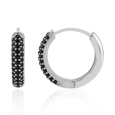 Black Spinel Silver Earrings