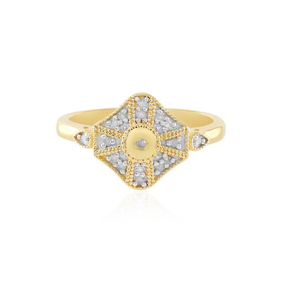 I2 (J) Diamond Silver Ring