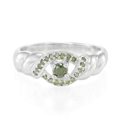 Fancy Diamond Silver Ring