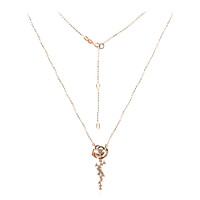 18K SI1 Argyle Rose De France Diamond Gold Necklace