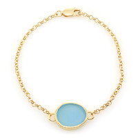 Blue Chalcedony Silver Bracelet