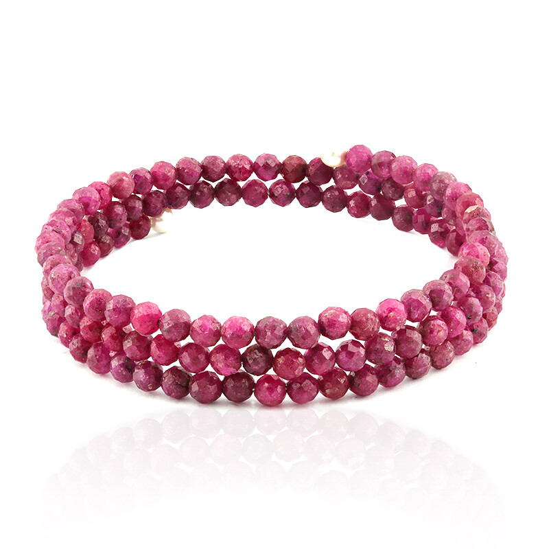 Sophisticated 70.49ct Mozambique Ruby Stainless Bracelet