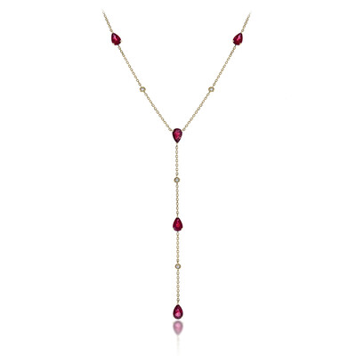 14K AAA Mozambique Ruby Gold Necklace (CIRARI)