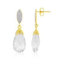 White Quartz Silver Earrings
