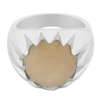 Peach Moonstone Silver Ring