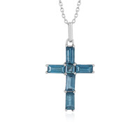 Teal Kyanite Silver Necklace