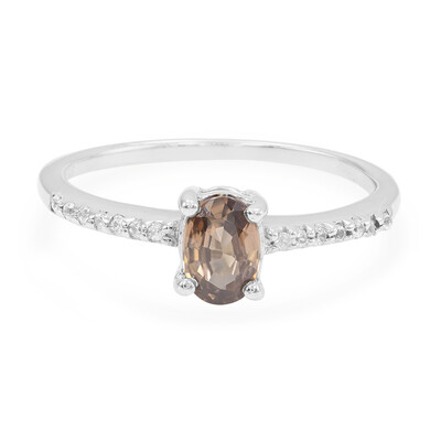 Cinnamon Zircon Silver Ring