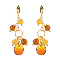 Sunrise Baltic Amber Silver Earrings