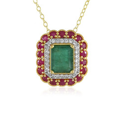 Zambian Emerald Silver Necklace (Gems en Vogue)