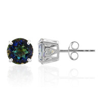 Mystic Blue Quartz Silver Earrings