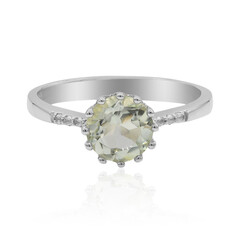 Green Amethyst Silver Ring