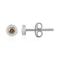 I2 Champagne Diamond Silver Earrings
