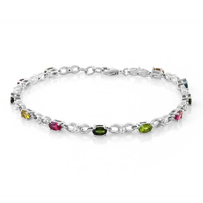 Fancy Tourmaline Silver Bracelet