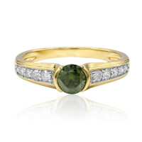 9K VS1 Green Diamond Gold Ring
