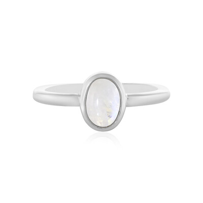Rainbow Moonstone Silver Ring
