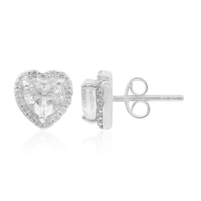 White Topaz Silver Earrings