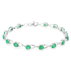 Zambian Emerald Silver Bracelet