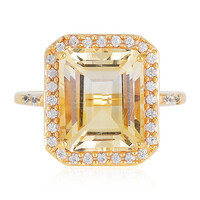 Bi Colour Citrine Silver Ring