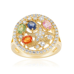 Green Sapphire Silver Ring